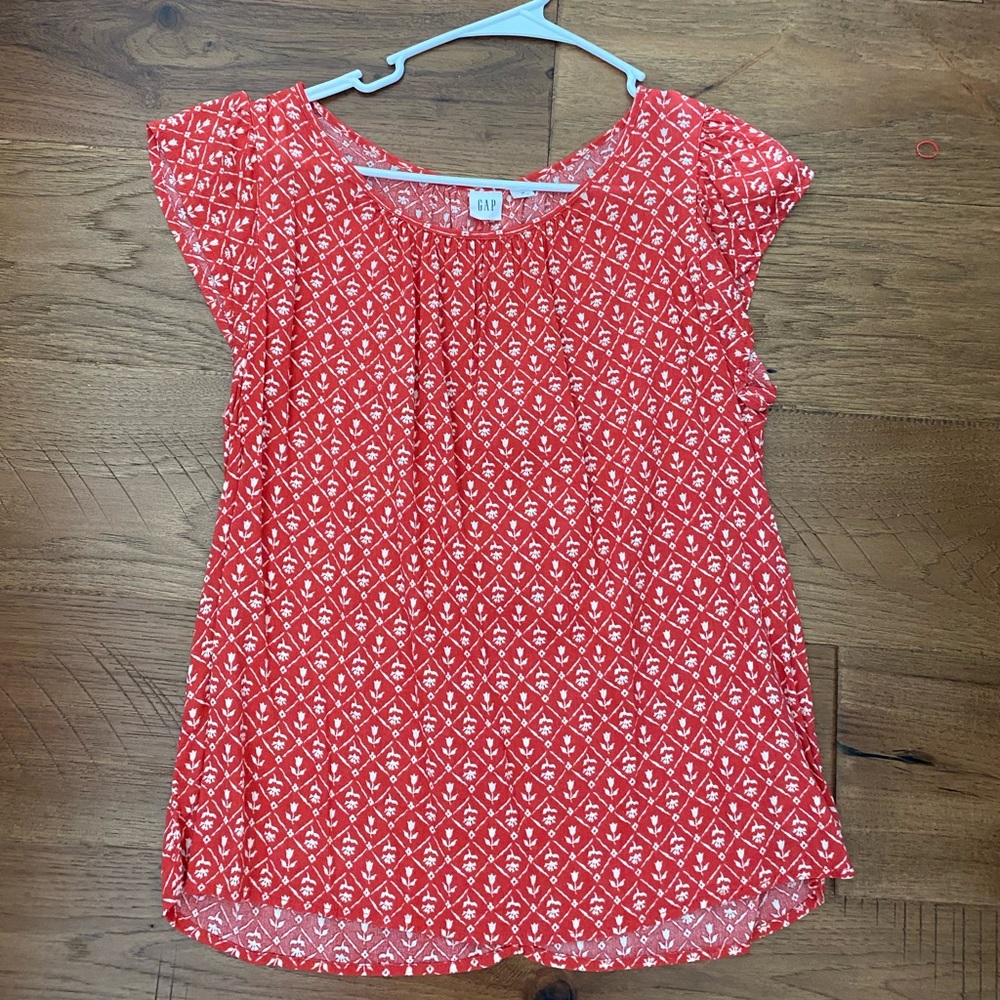 Gap summer cuff sleeve shirt orange